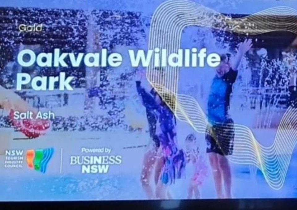 Gold Win for Oakvale Wildlife Park at the 2021 Virtual NSW Tourism Awards | Oakvale Wildlife